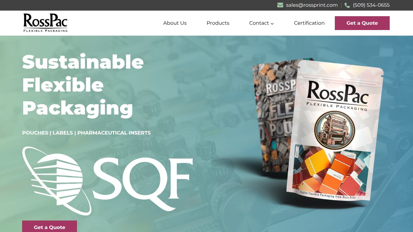 The home page of rossprint.com