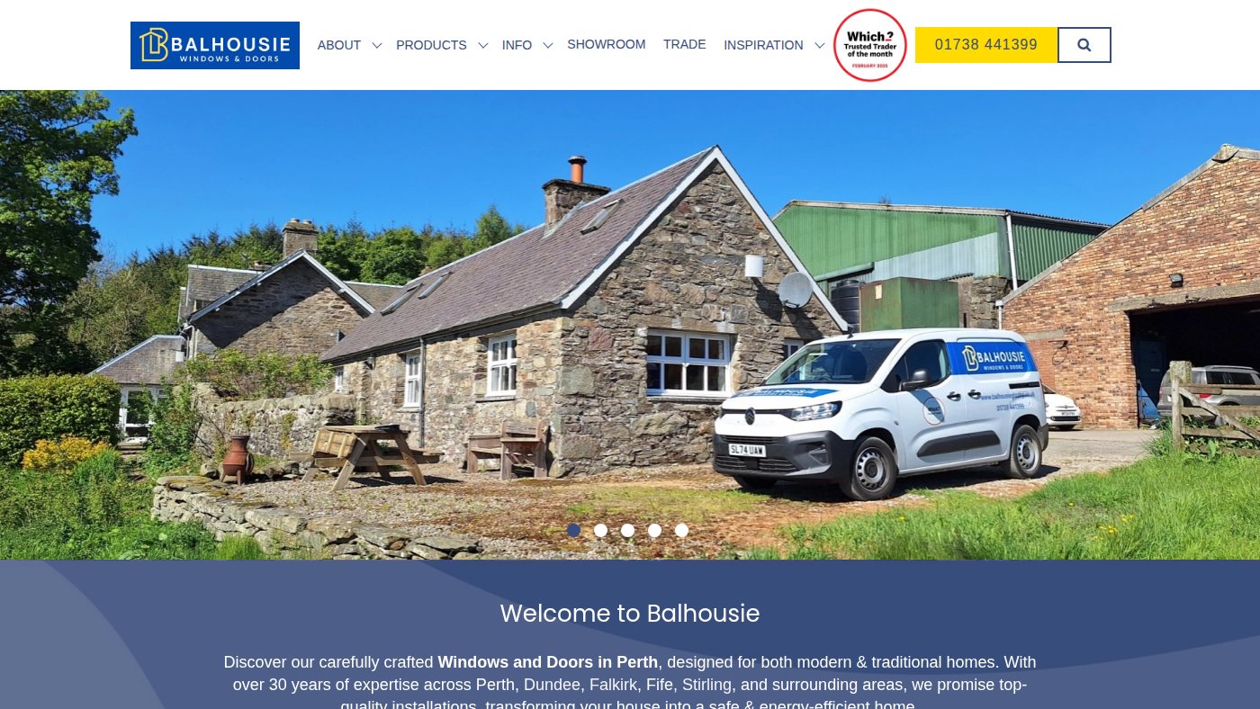 The home page of balhousieglazing.co.uk