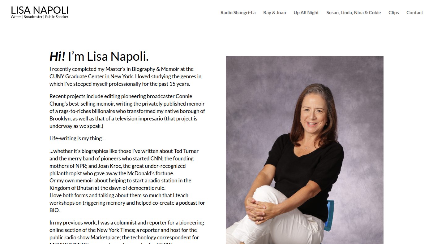 The home page of lisanapoli.com