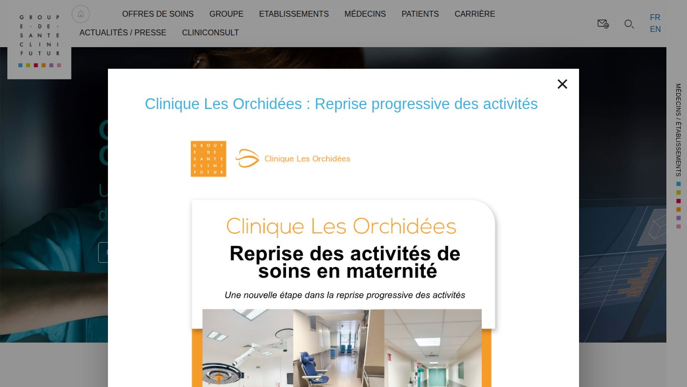 The home page of clinifutur.net