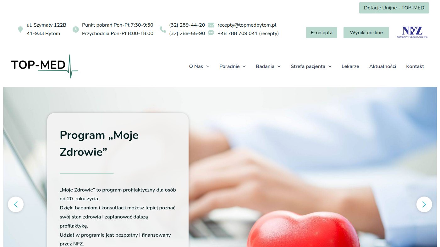 The home page of topmedbytom.pl