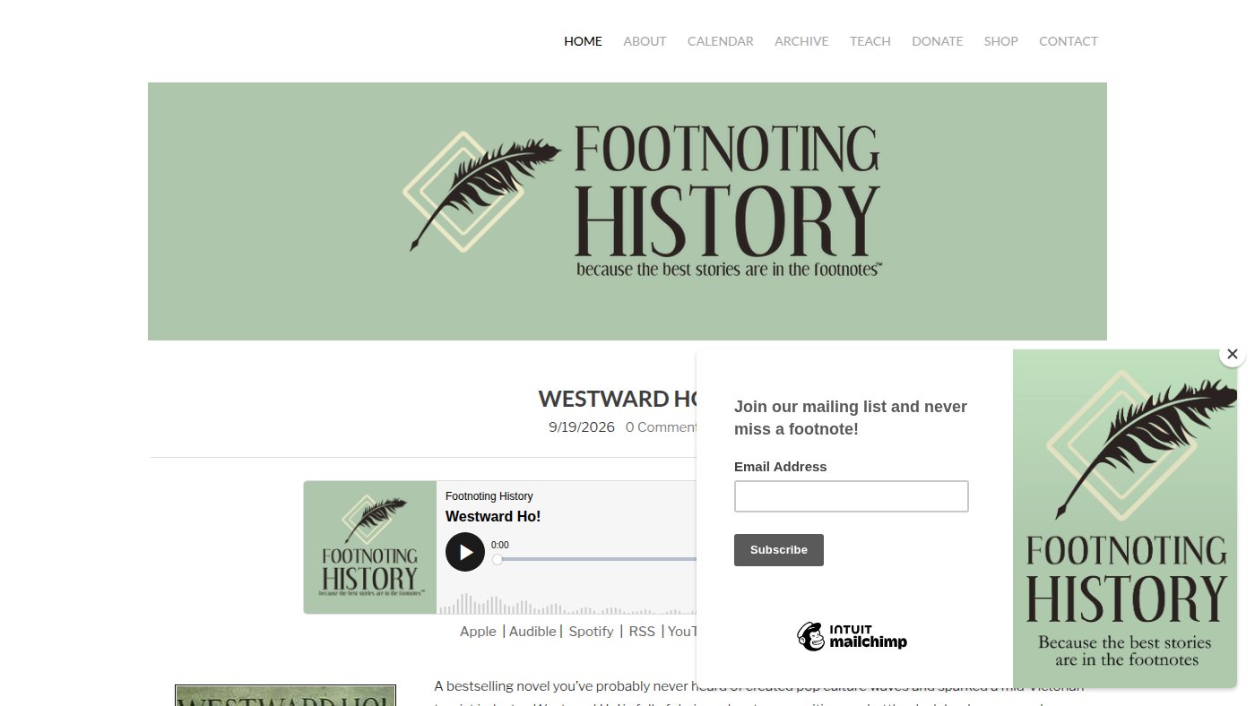 The home page of footnotinghistory.com