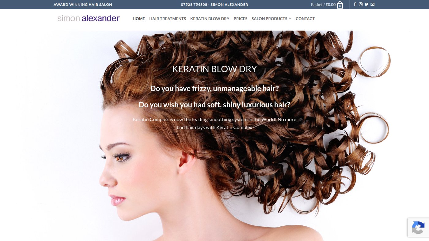 The home page of simonalexander.co.uk