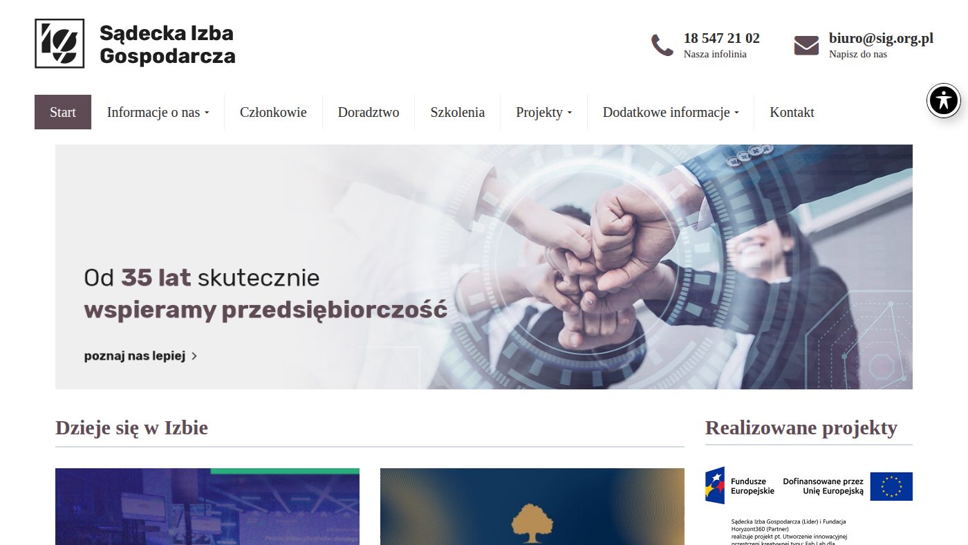 The home page of sig.org.pl