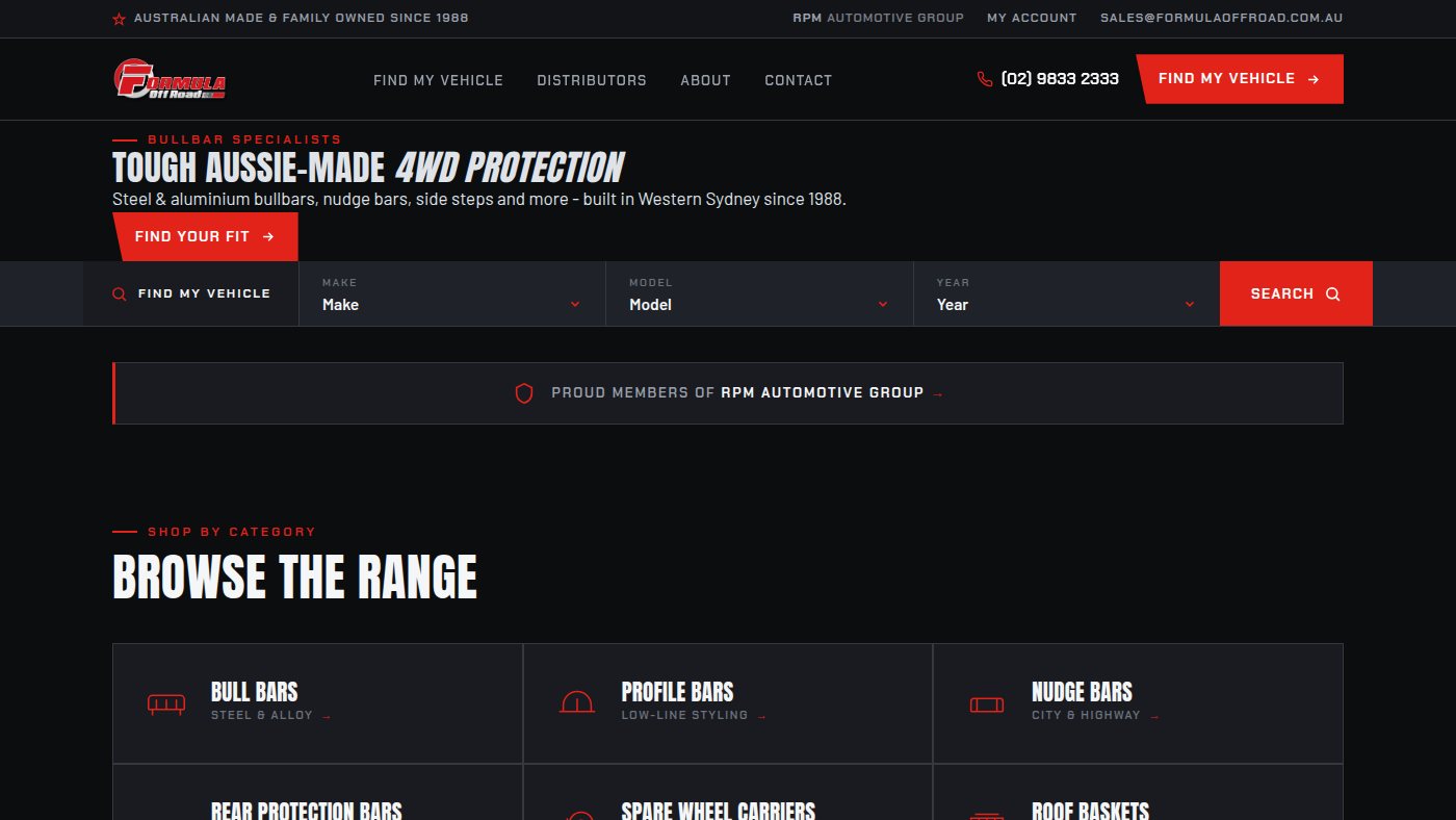 The home page of formulaoffroad.com.au