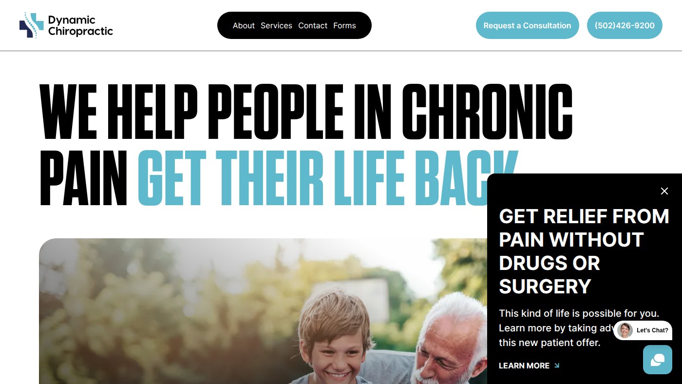 The home page of louisvillespineandinjury.com