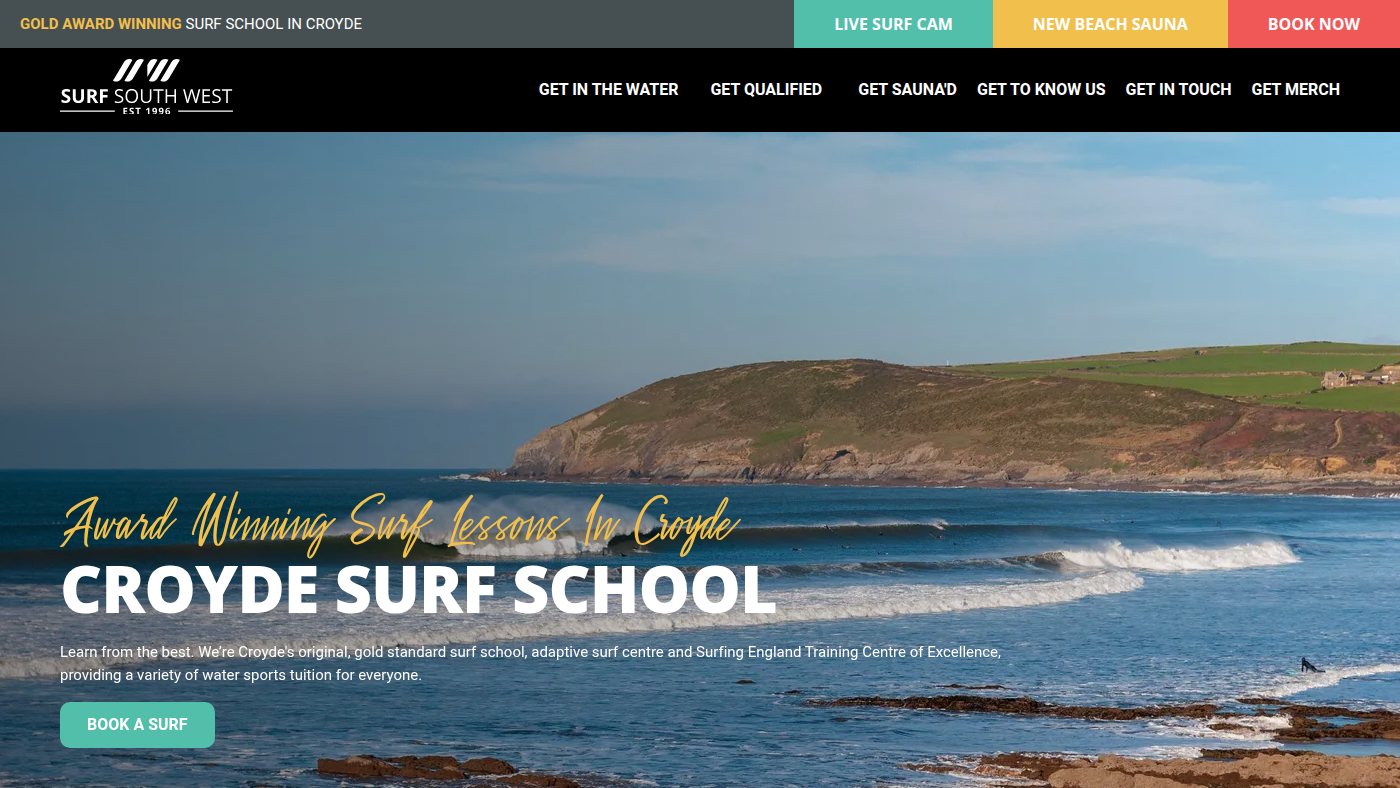 The home page of surfsouthwest.com