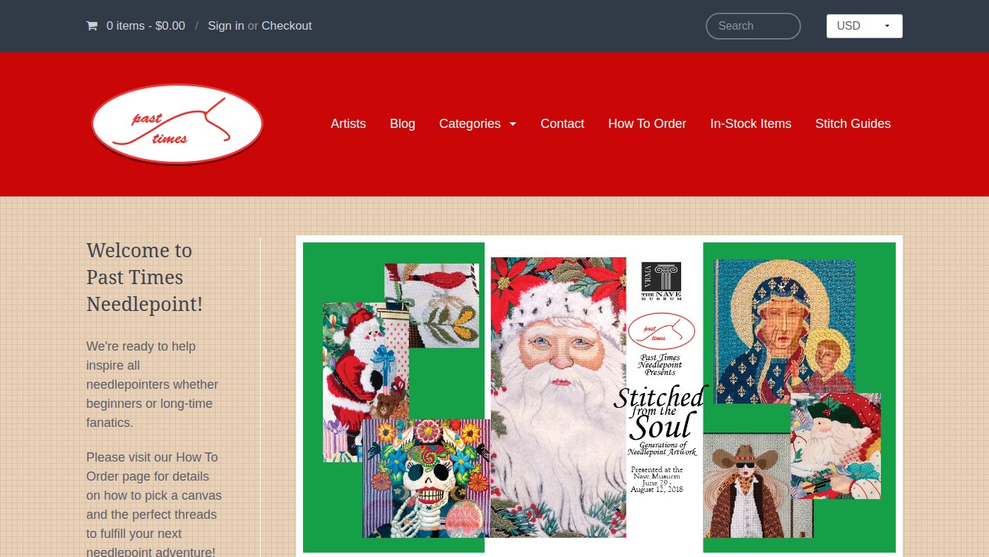 The home page of pasttimesneedlepoint.com
