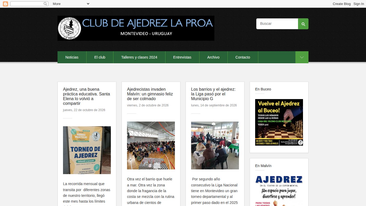 The home page of ajedrezlaproa.blogspot.com