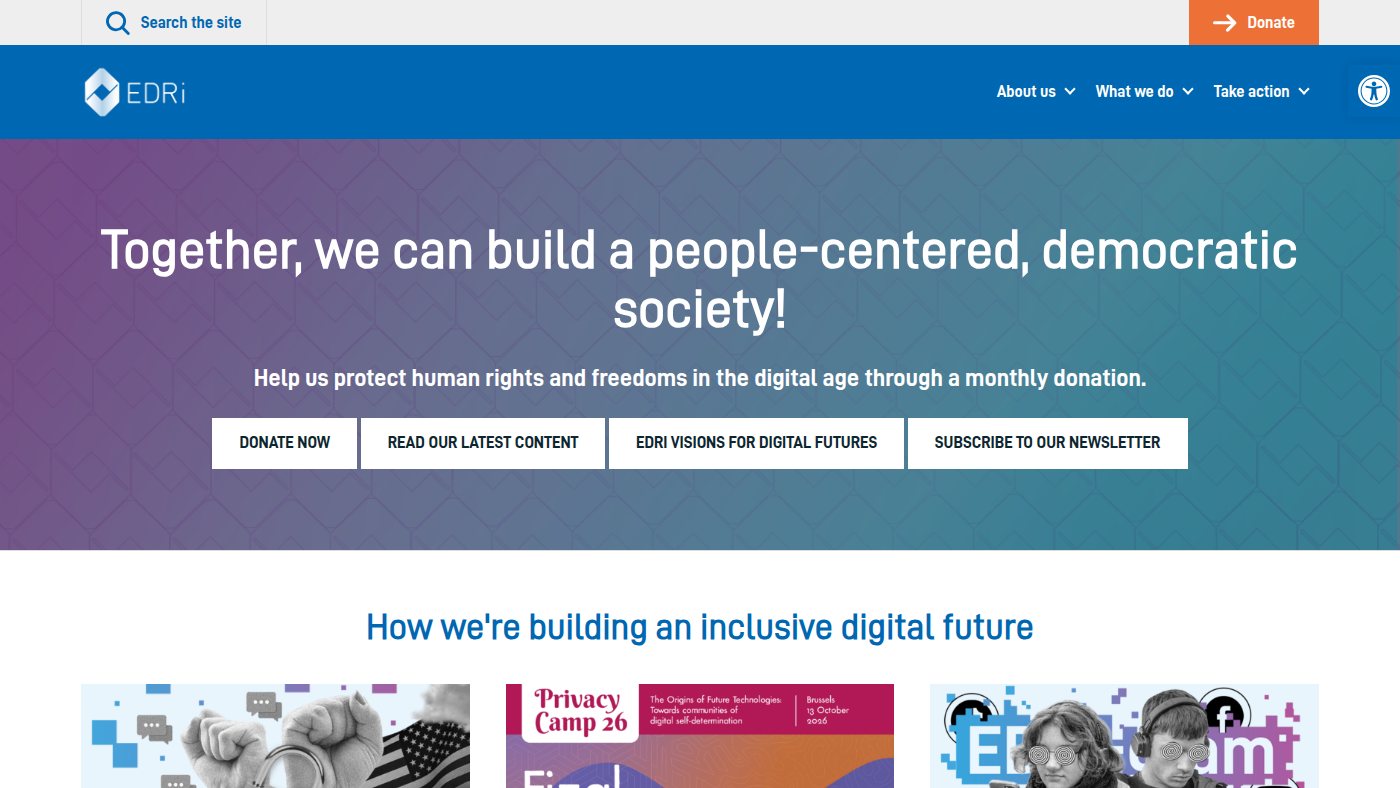 The home page of edri.org
