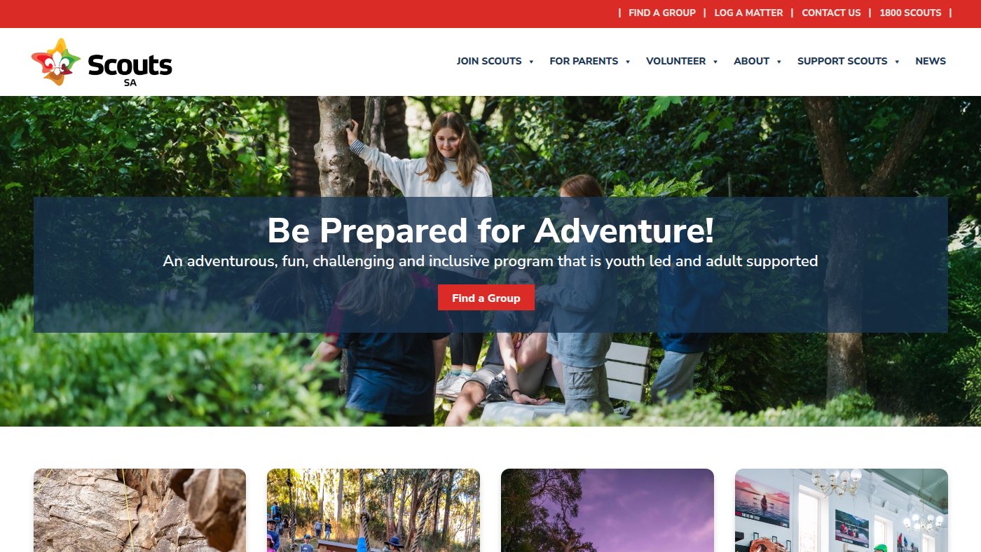 The home page of sa.scouts.com.au