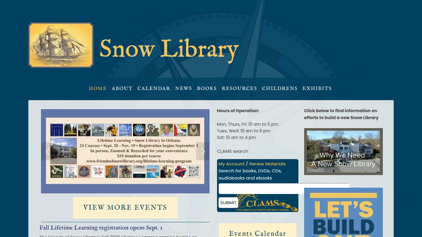 The home page of snowlibrary.org