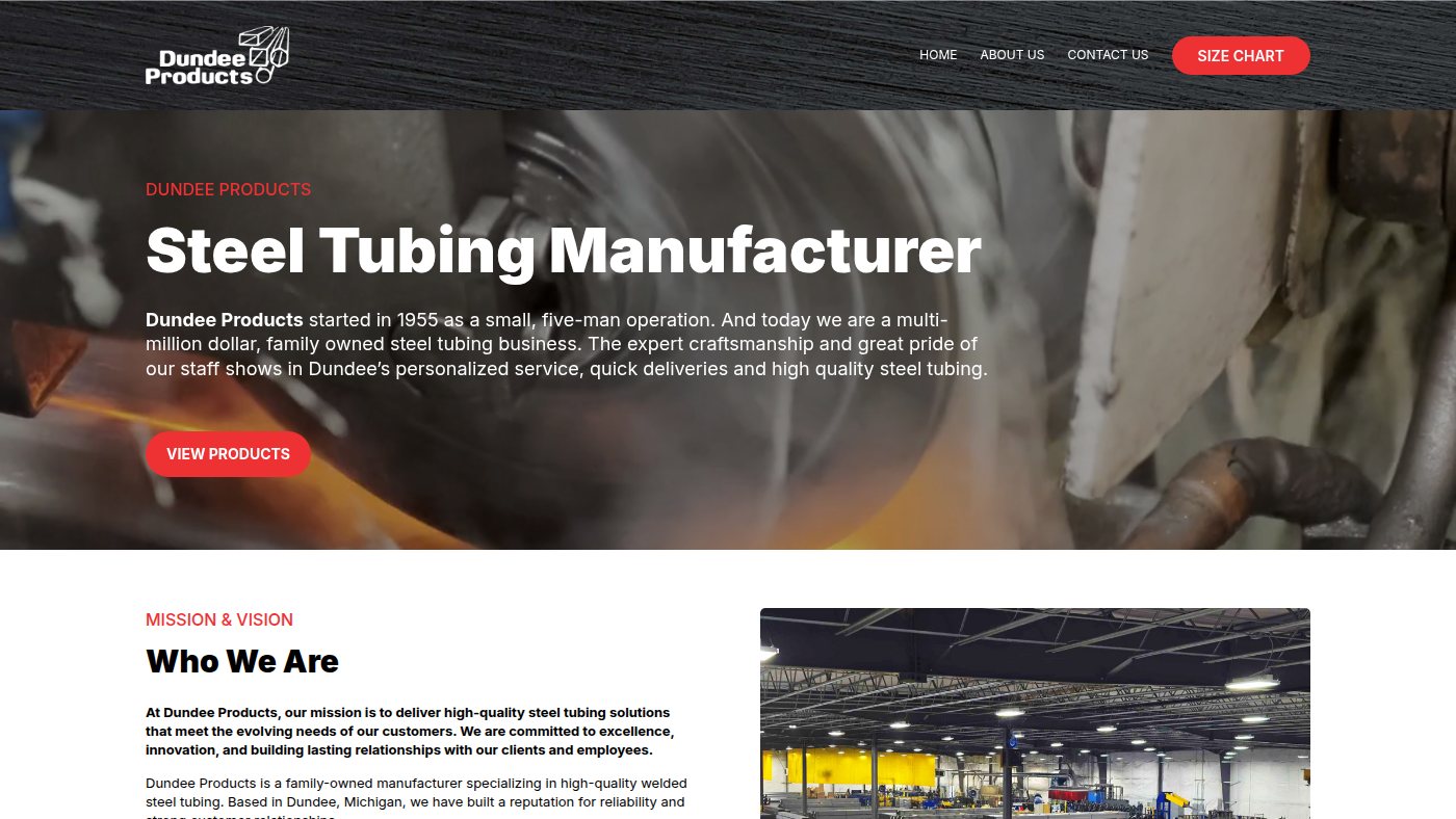 The home page of dundeeproducts.com