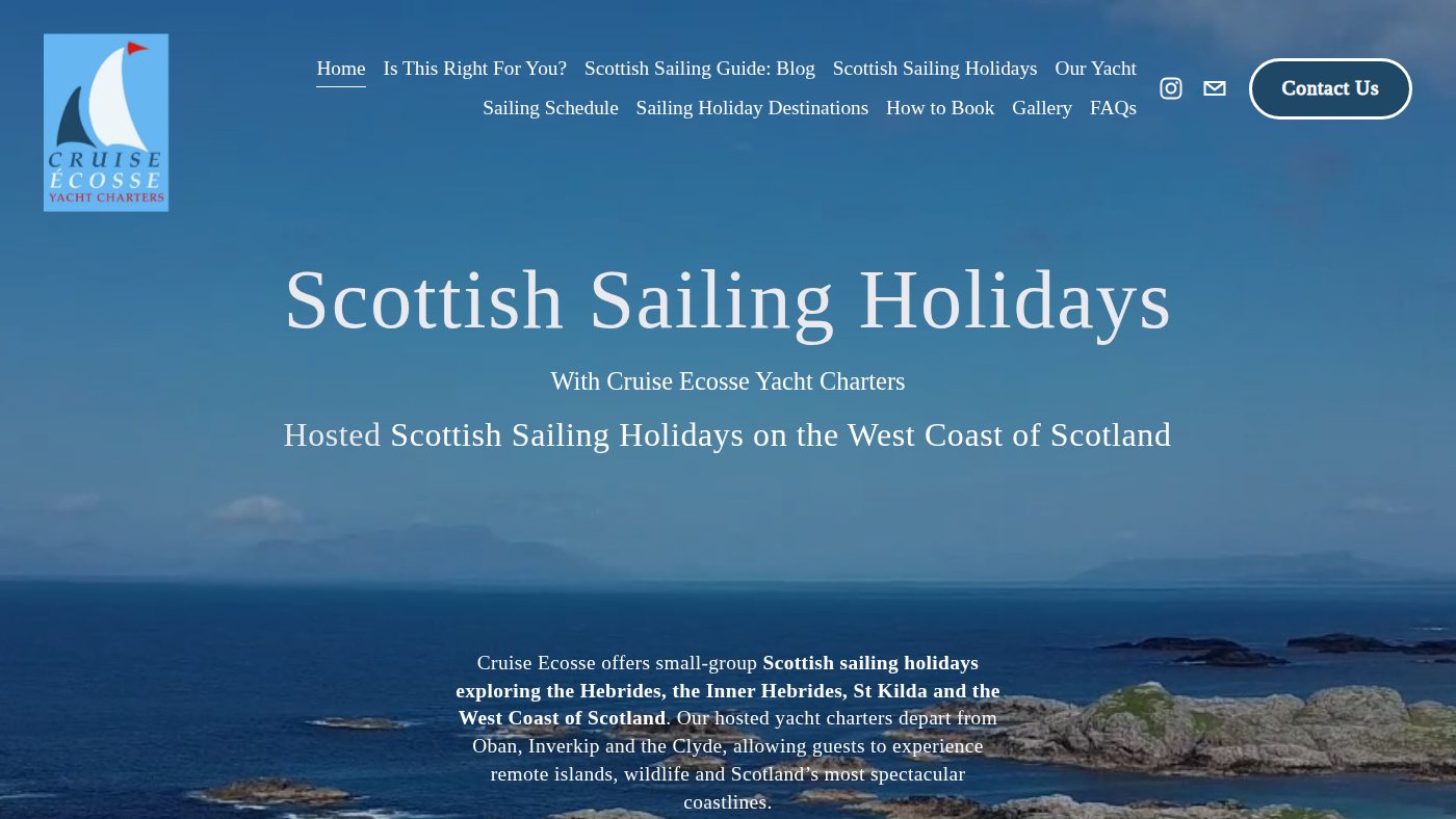 The home page of cruise-ecosse.co.uk