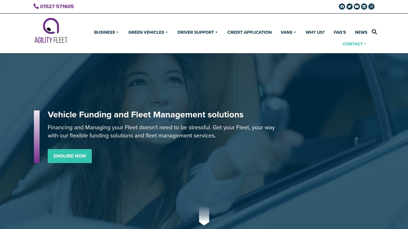 The home page of agilityfleet.com