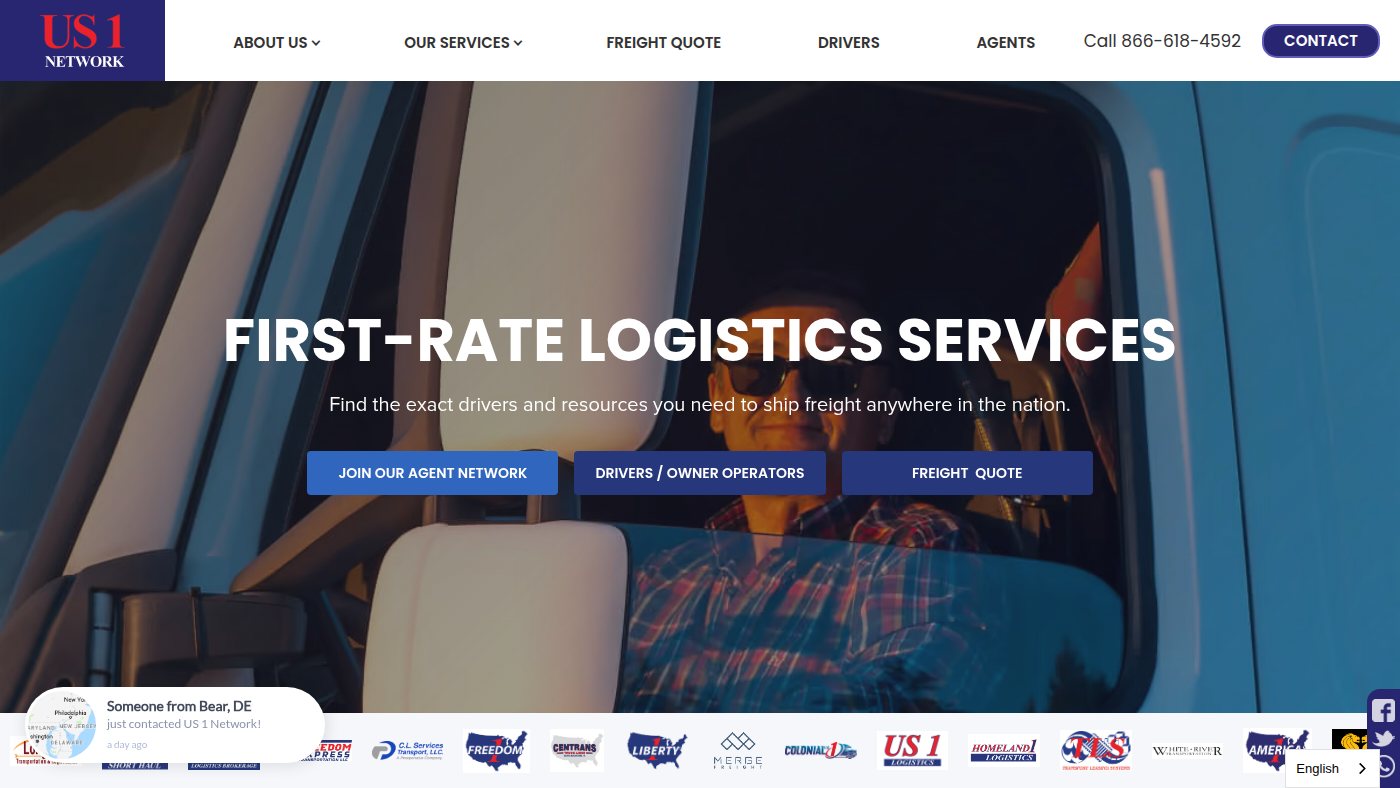 The home page of us1network.com