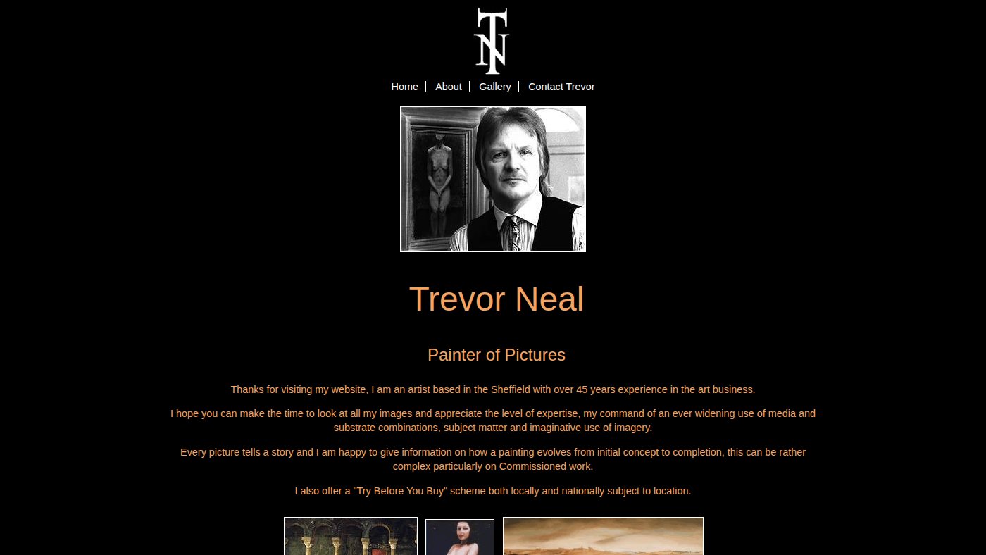 The home page of trevorneal.co.uk