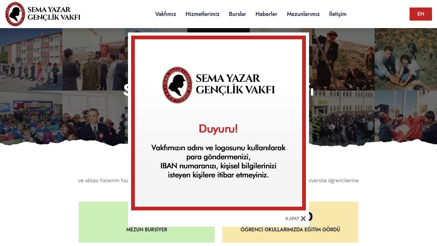 The home page of semayazar.org.tr