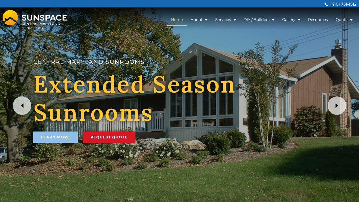 The home page of centralmarylandsunrooms.com