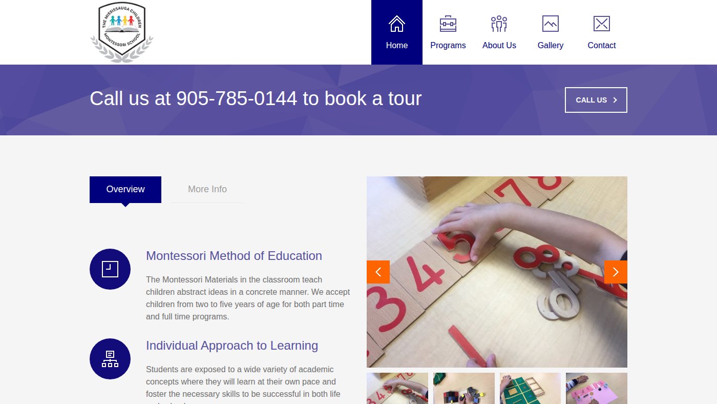 The home page of tmcms.ca