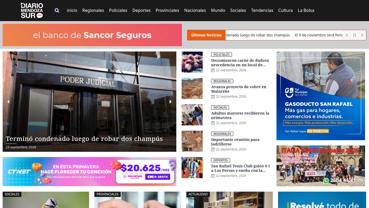 The home page of diariomendozasur.com