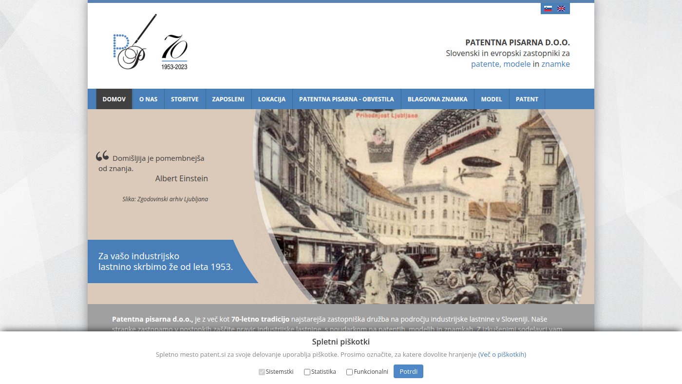 The home page of patent.si