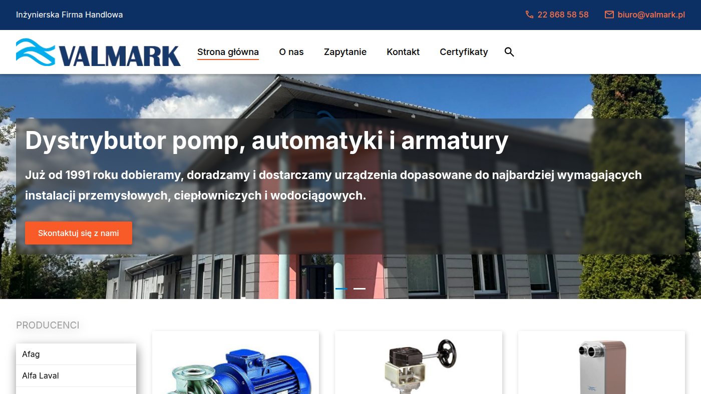 The home page of valmark.pl
