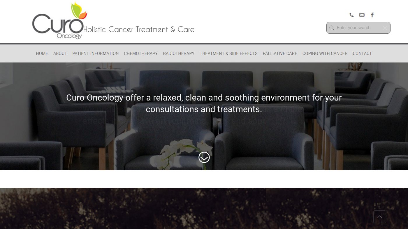 The home page of curo-oncology.co.za
