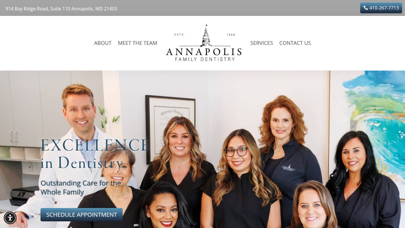 The home page of annapolisfamilydds.com