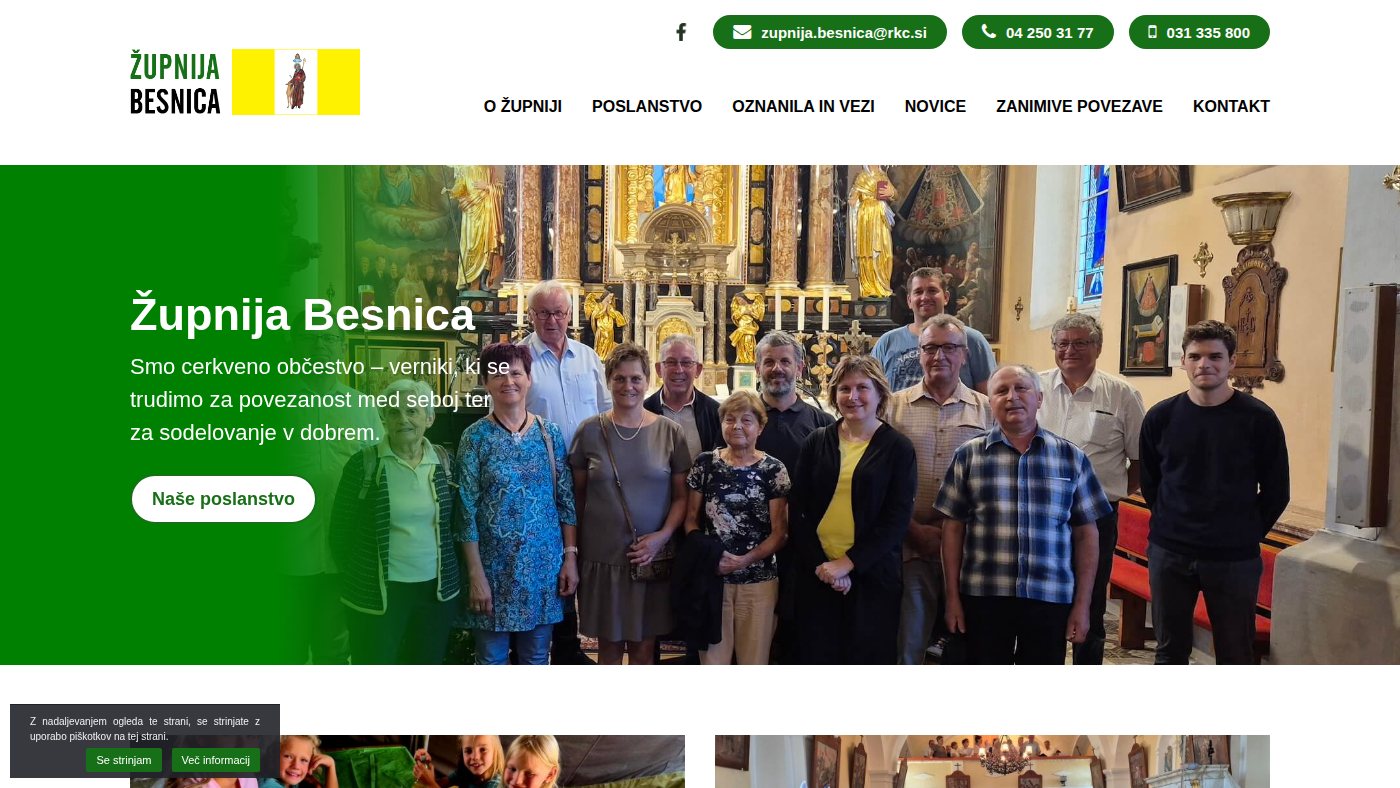 The home page of zupnija-besnica.net