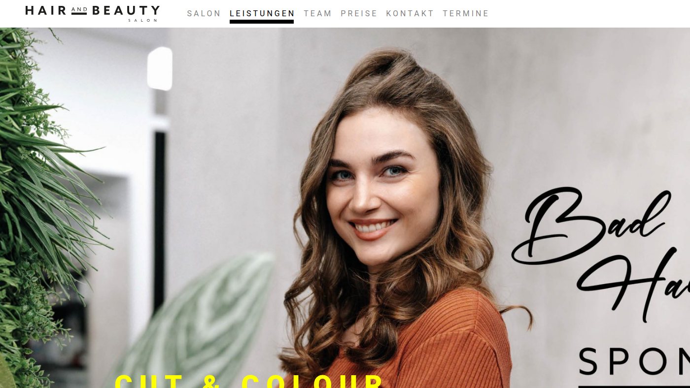 The home page of friseursalon-hair-beauty.de