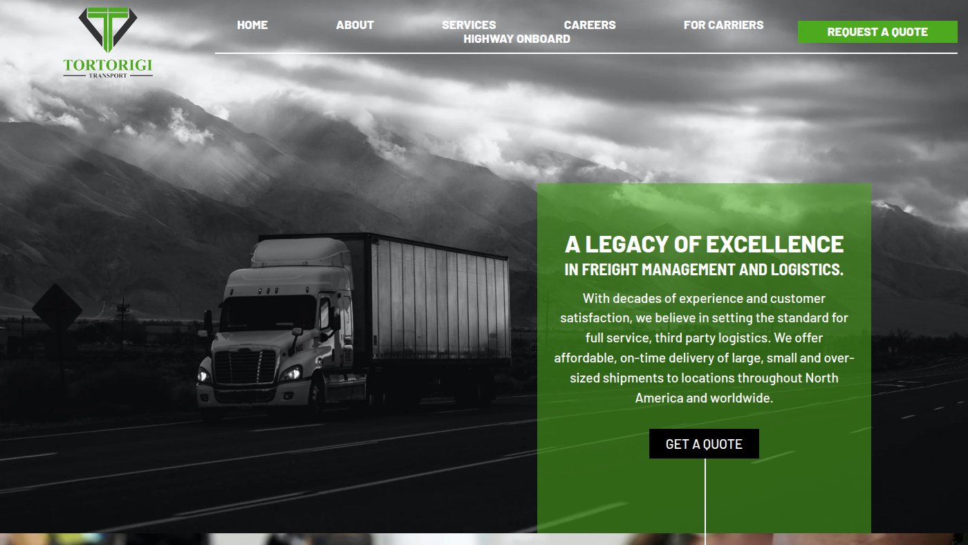 The home page of tortorigitransport.com