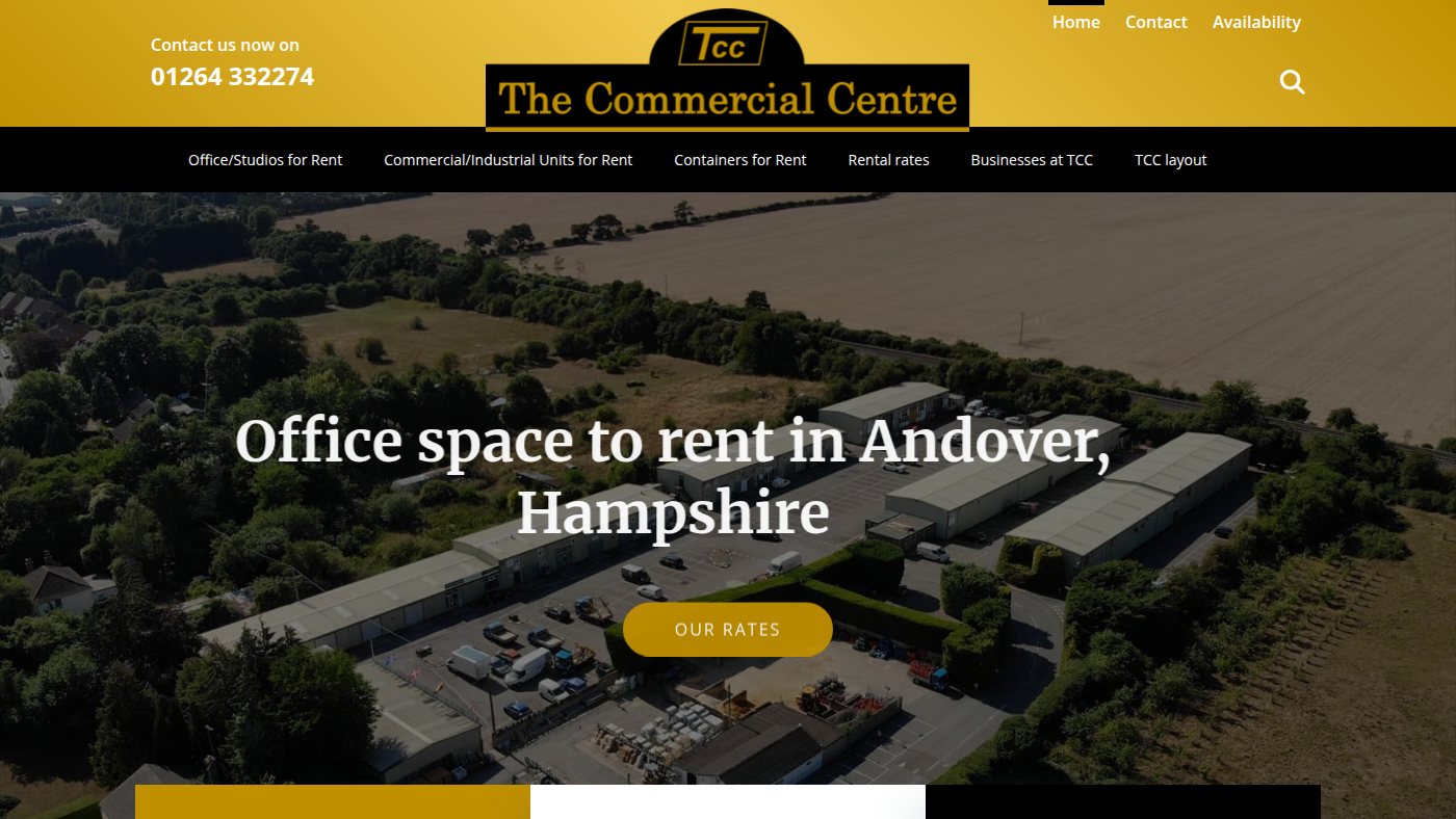 The home page of thecommercialcentre.co.uk