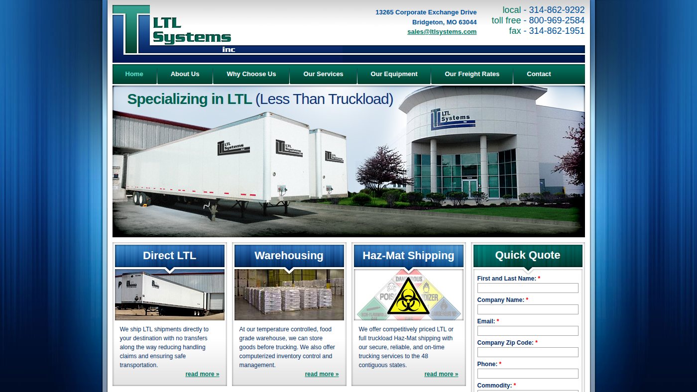 The home page of ltlsystems.com