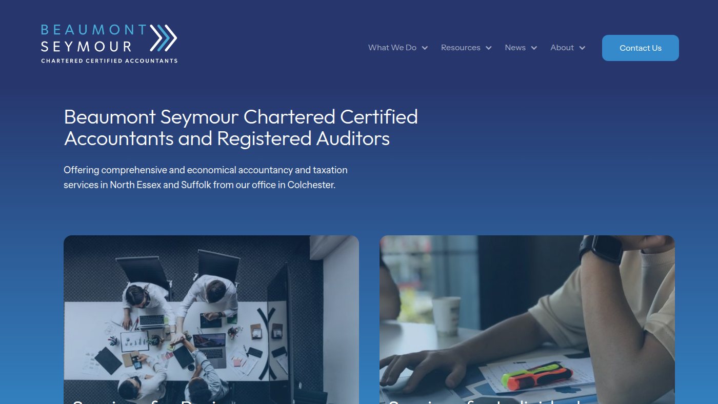 The home page of beaumont-seymour.co.uk