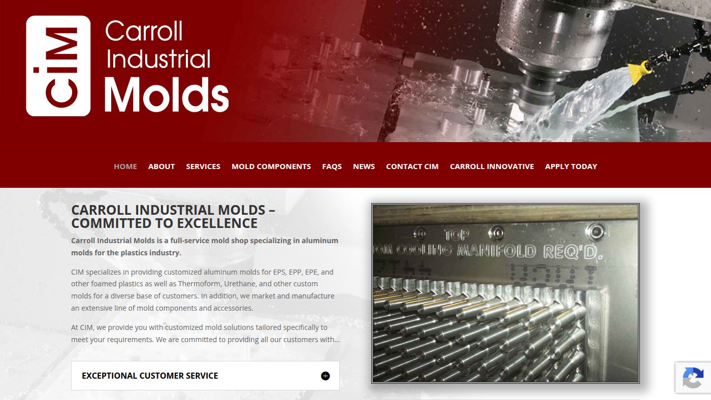 The home page of carrollmolds.com