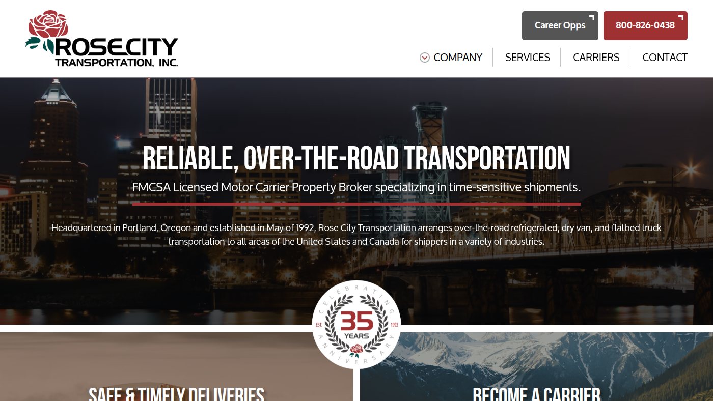 The home page of rosecitytransinc.com