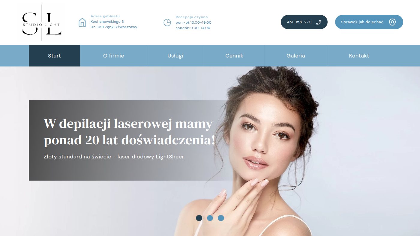 The home page of studio-light.pl