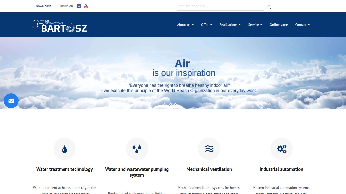 The home page of bartosz.com.pl