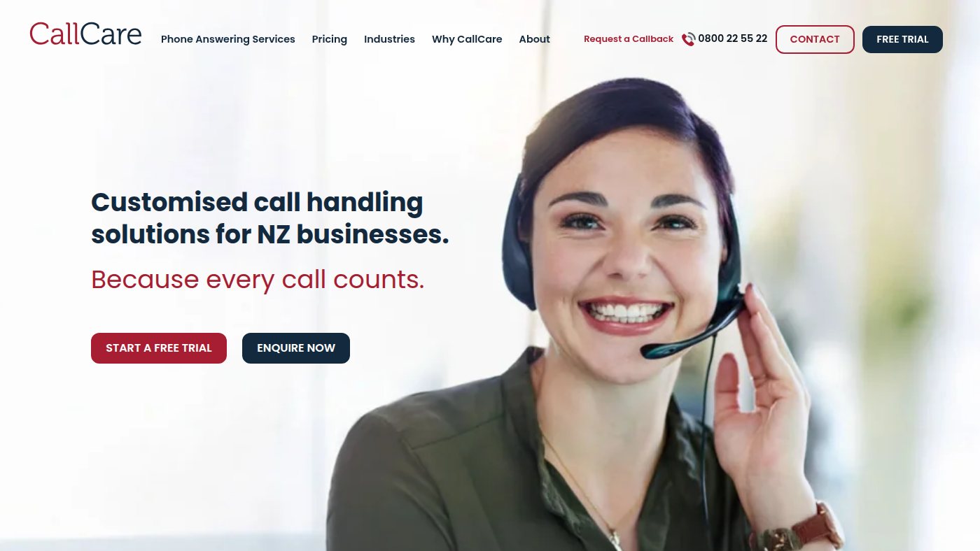 The home page of callcare.co.nz