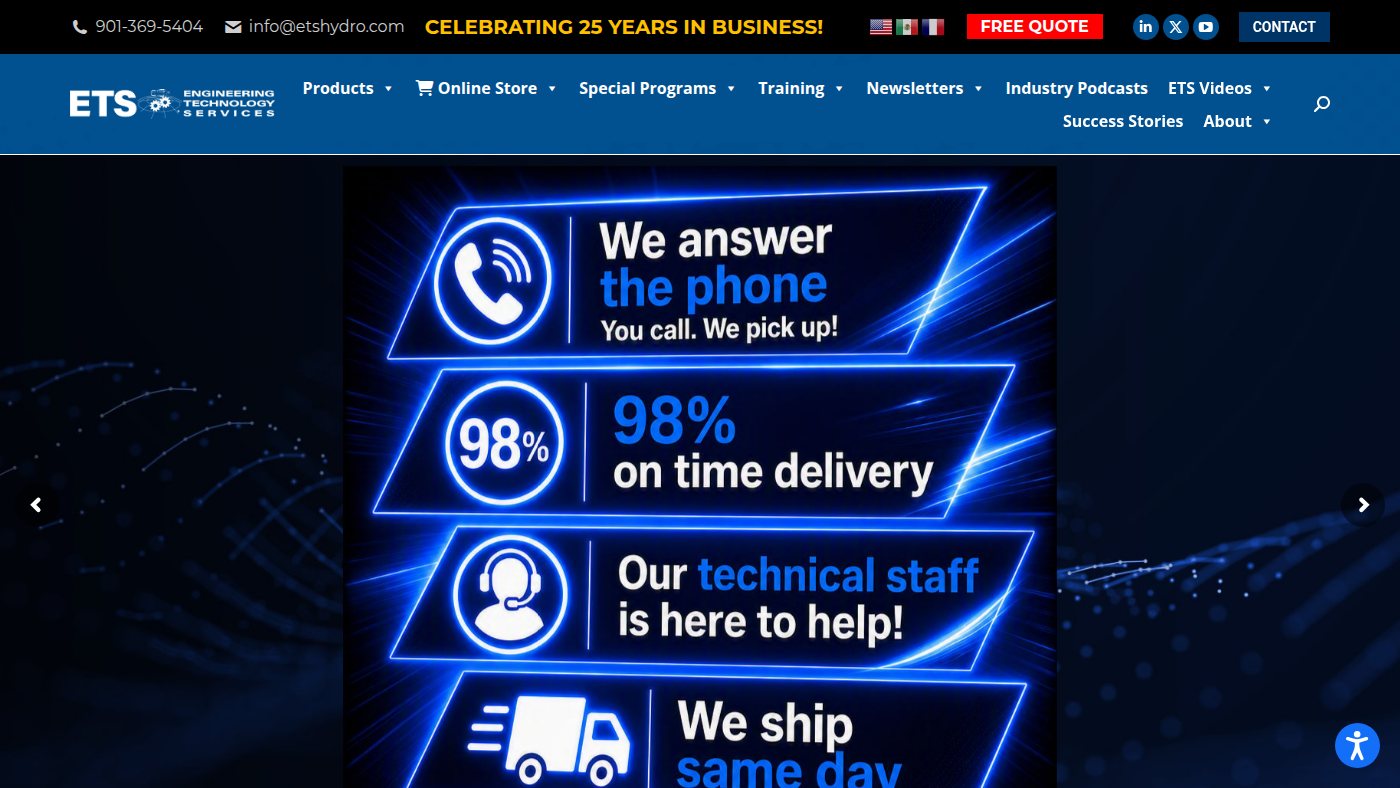 The home page of etshydro.com