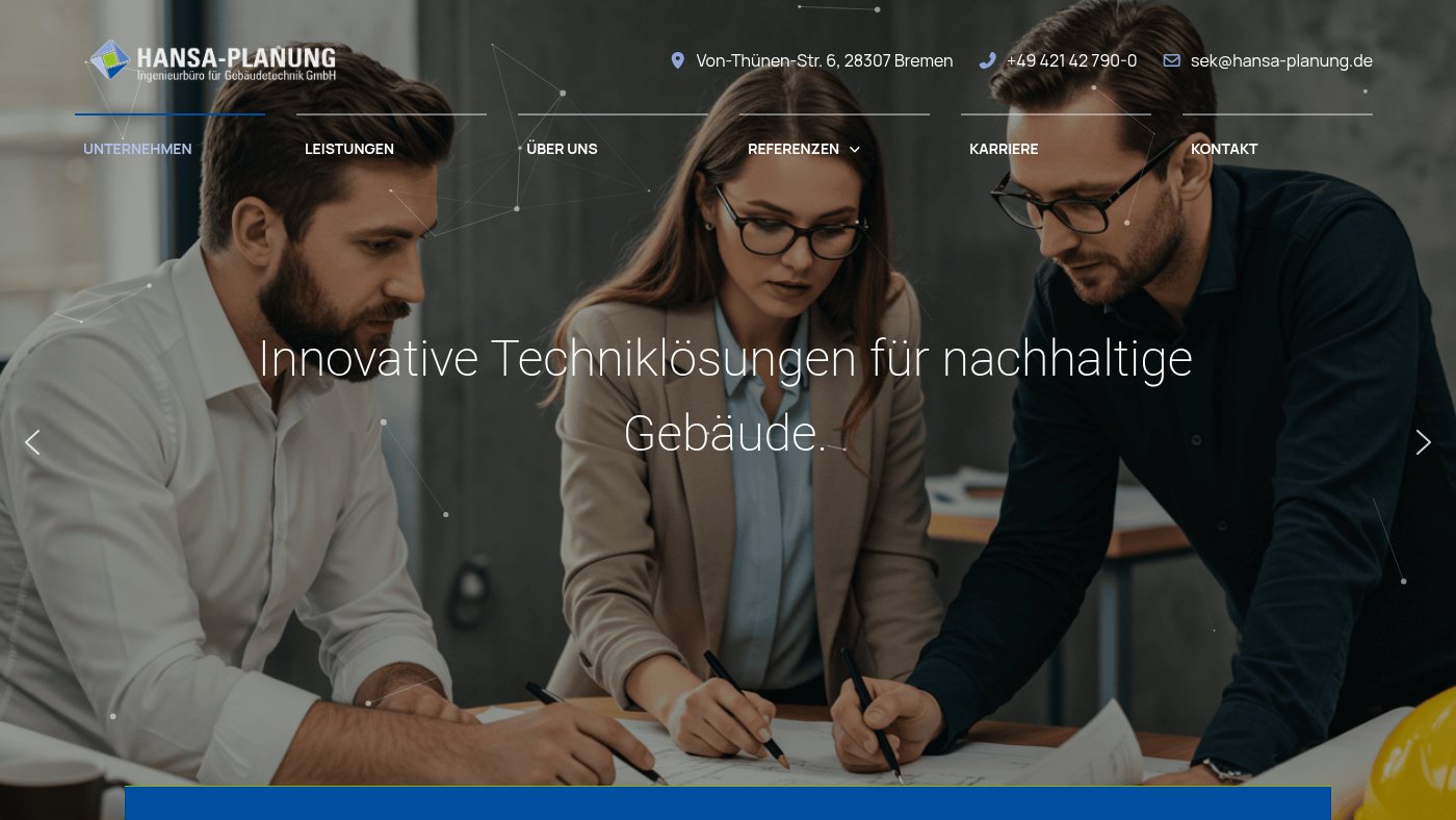 The home page of hansa-planung.de