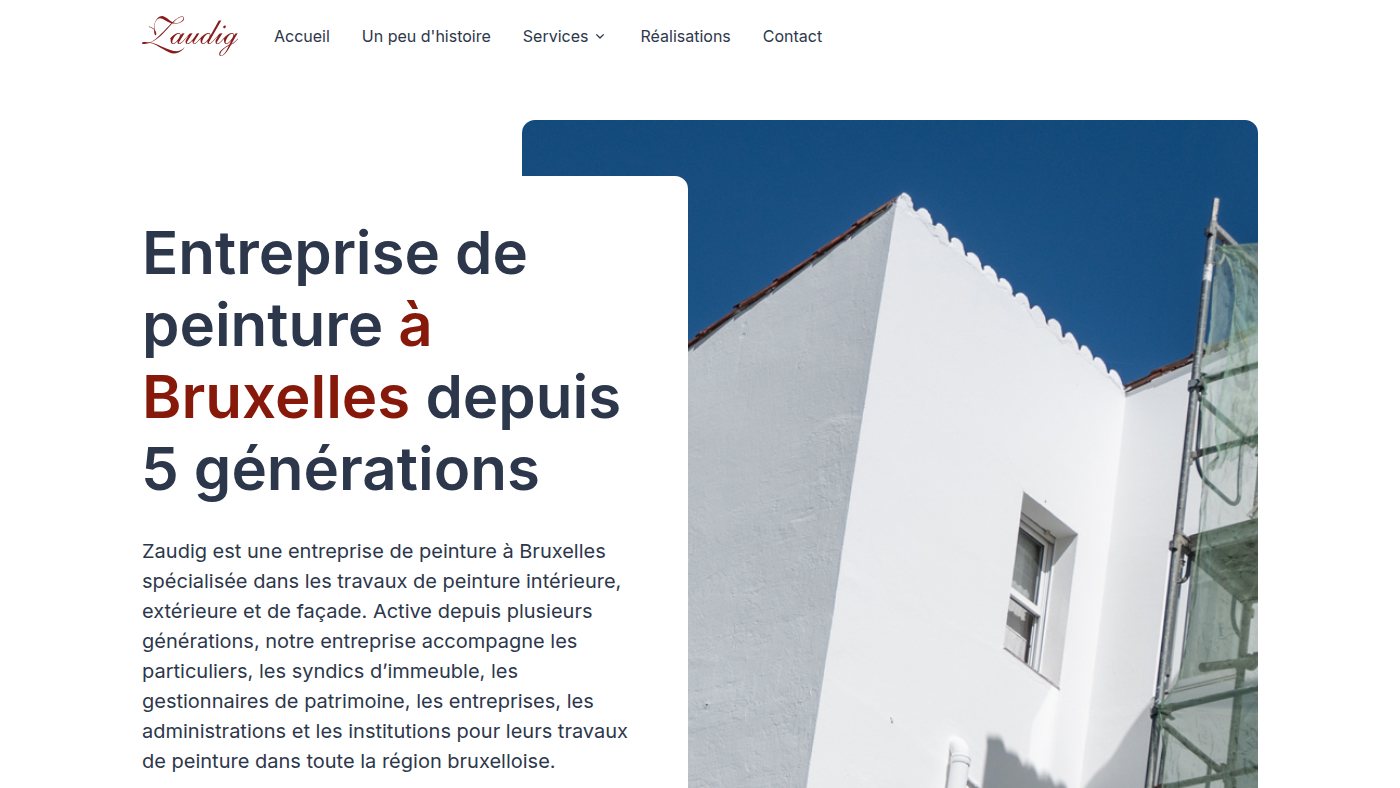 The home page of zaudig.be