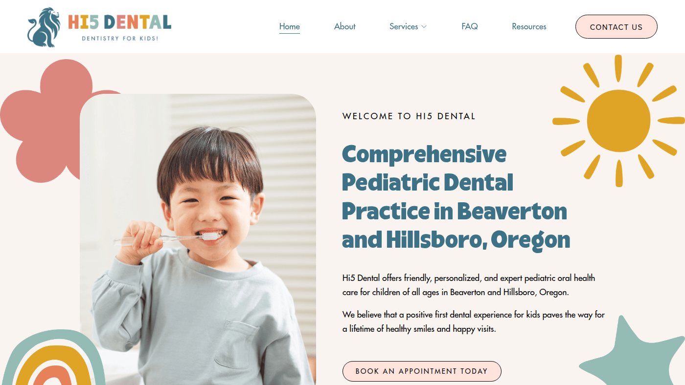 The home page of hi5dental.com