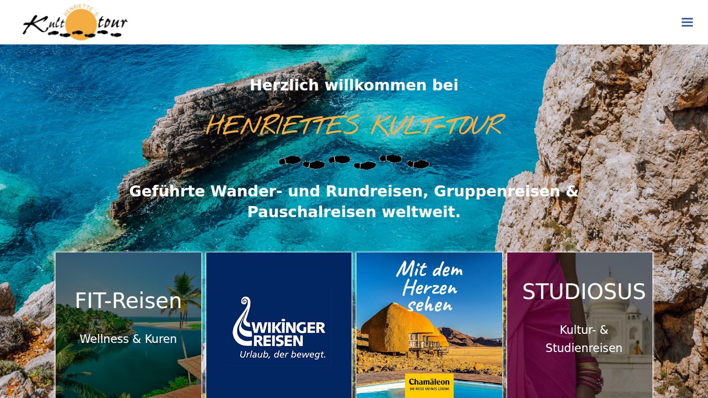The home page of henriettes-kult-tour.de