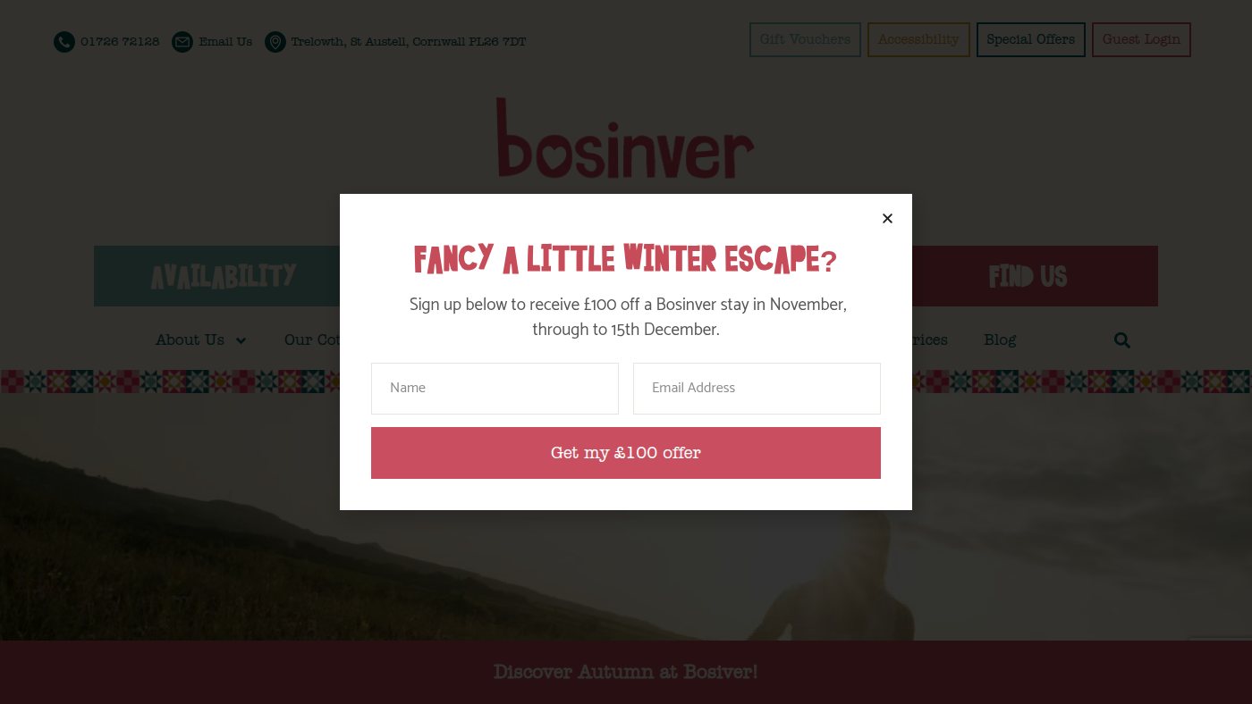 The home page of bosinver.co.uk