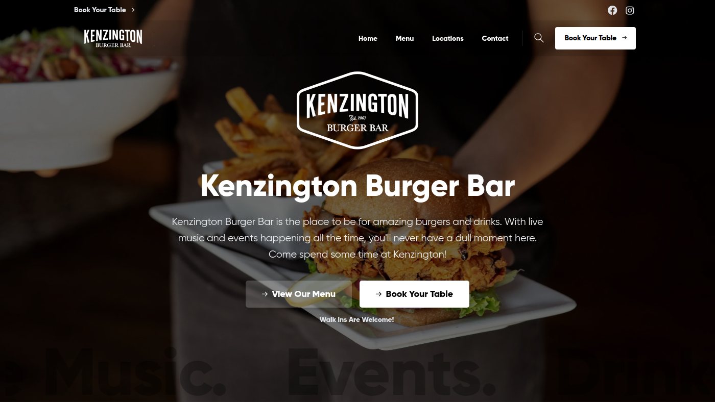 The home page of kenzington.ca