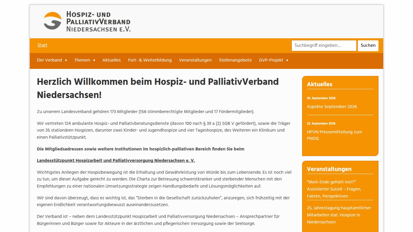 The home page of hospiz-nds.de