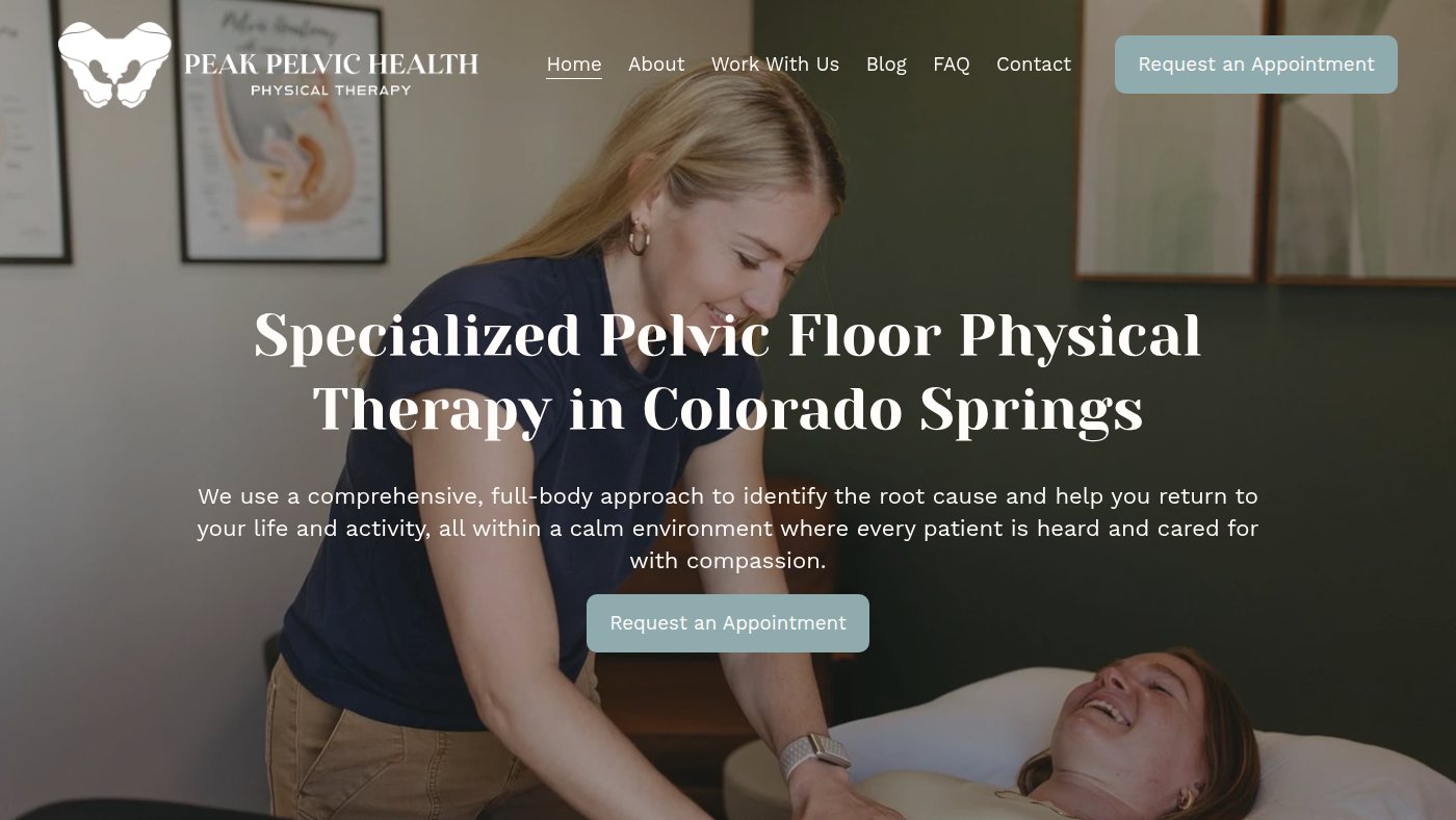 The home page of peakpelvichealthco.com