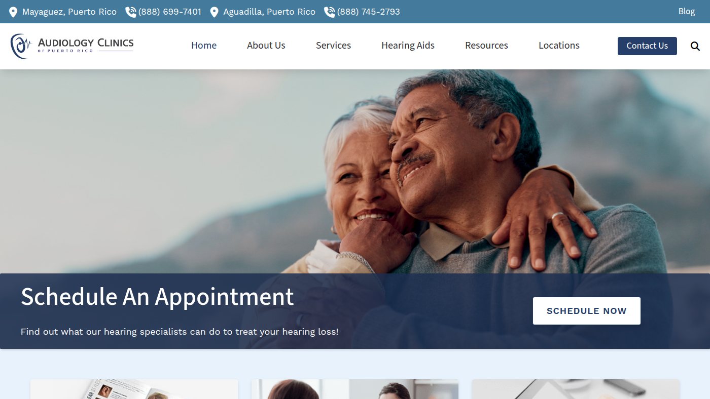 The home page of audiologyclinicspr.com